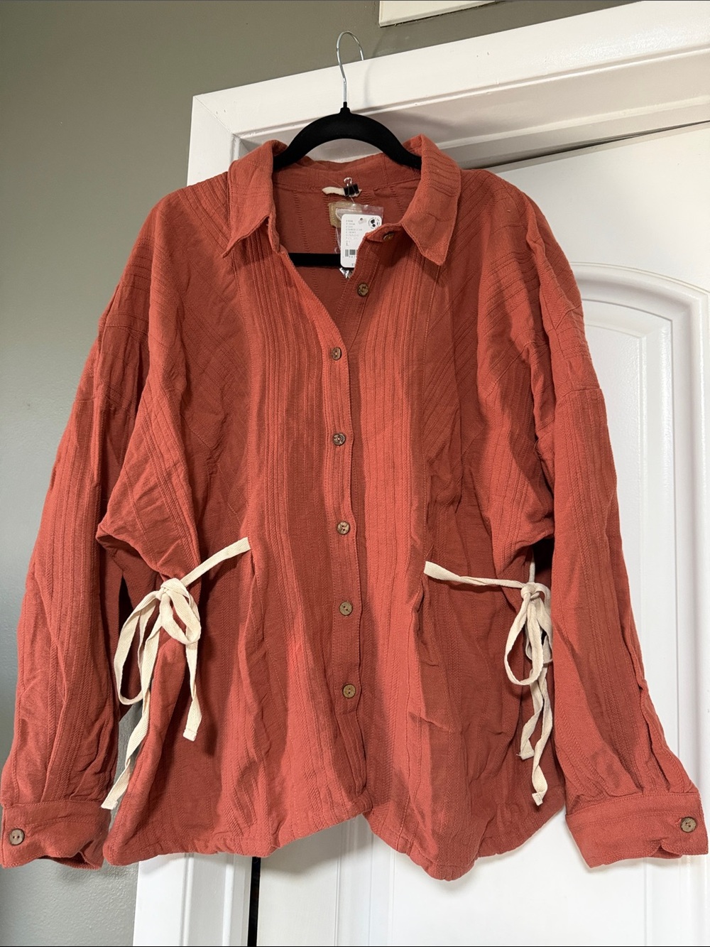 Free People Ansley Shirt  in Baked Clay - Picture 6 of 10